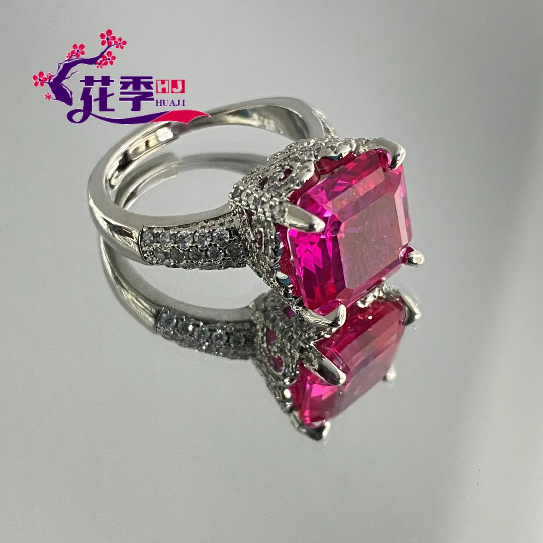 【花季】 原创高级玫红强荧光戒指TZL88