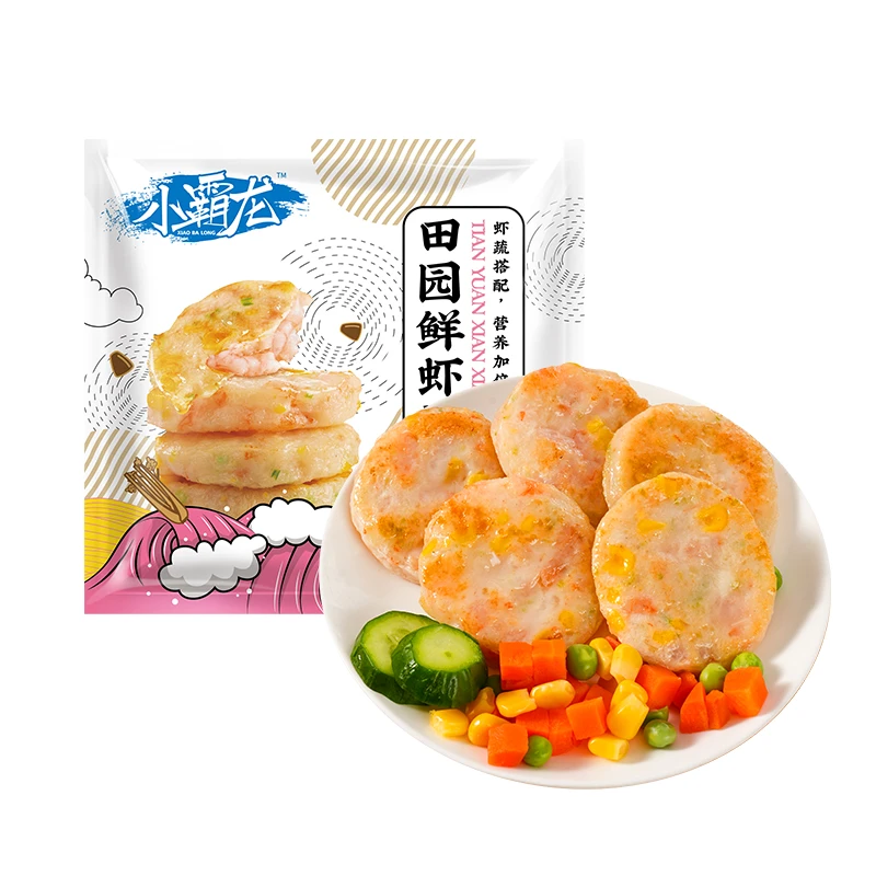 【大粒虾肉】国联水产大粒虾肉营养早餐空气炸锅田园虾饼到手10袋