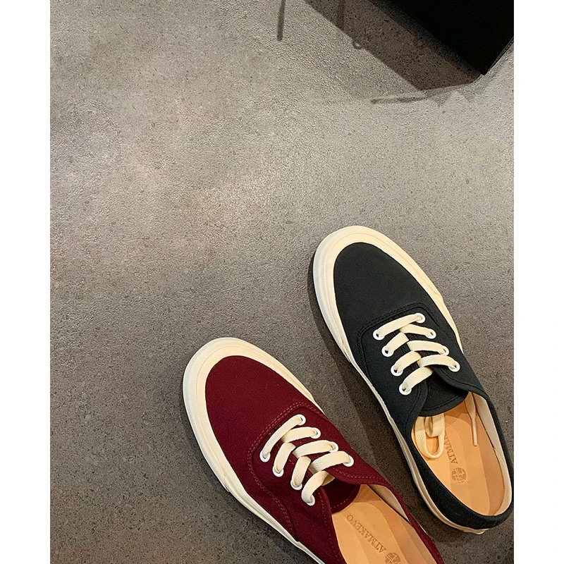 吕小布长期主义 休闲板鞋2025新款帆布鞋女百搭马皮硫化鞋0300