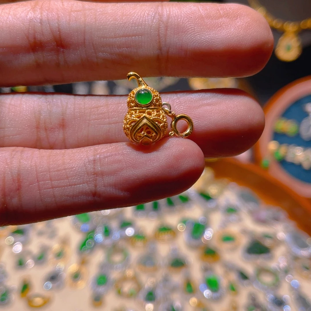 翡翠银S925镶嵌吊坠(不含链)