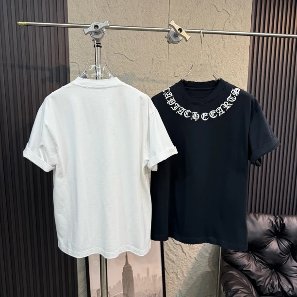 小算盘潮牌夏梵文刺绣手绘短袖T恤圆领男女款宽松痞帅冰感上衣