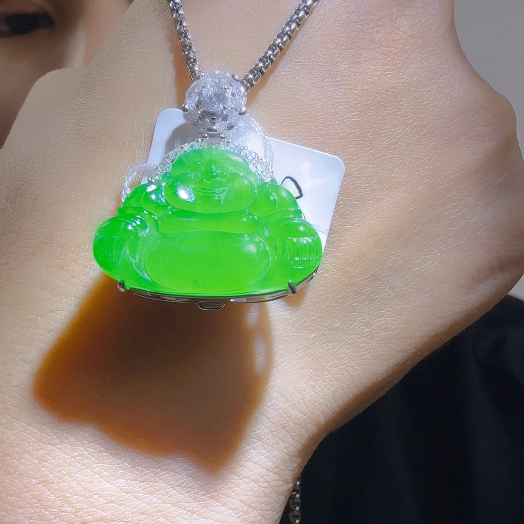 翡翠银S925镶嵌吊坠(不含链)