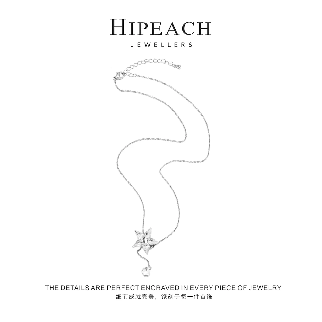 铜合金项链 法式链间星辰五角星项链HTYYC050