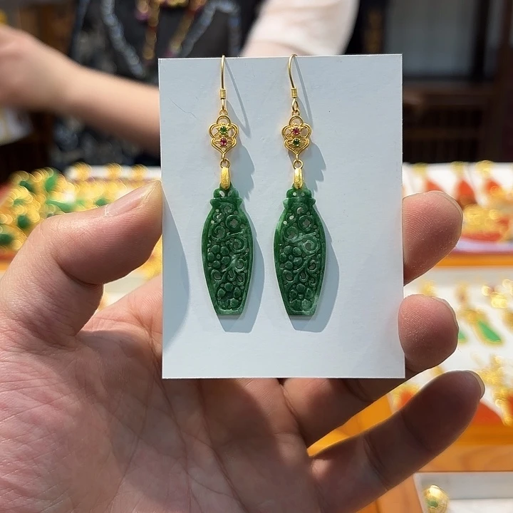 翡翠未镶嵌耳饰耳坠