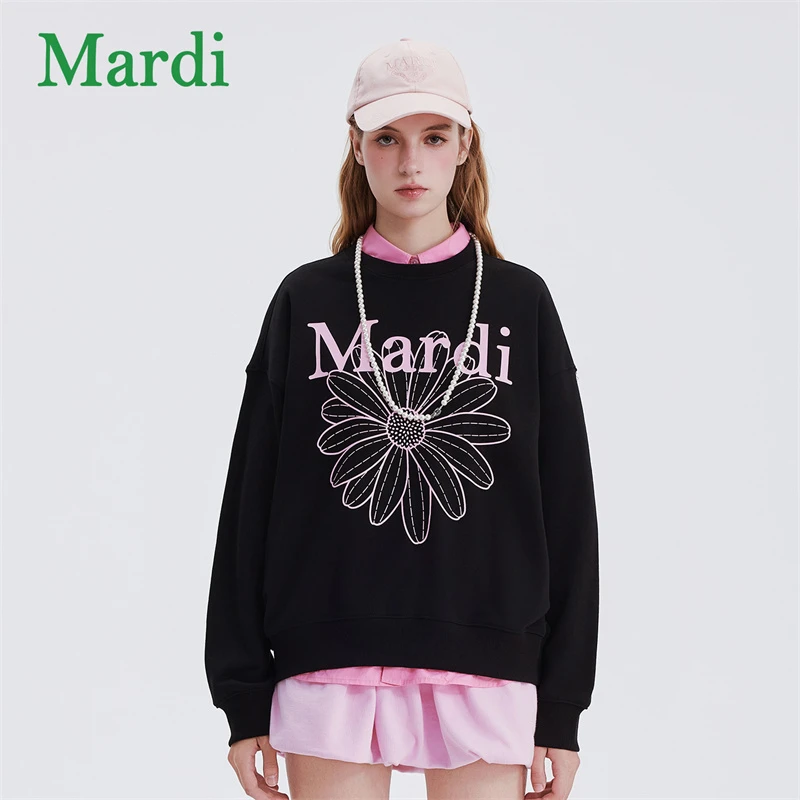 Mardi秋冬圆领印花卫衣秋冬季上衣法系风MWY2532080