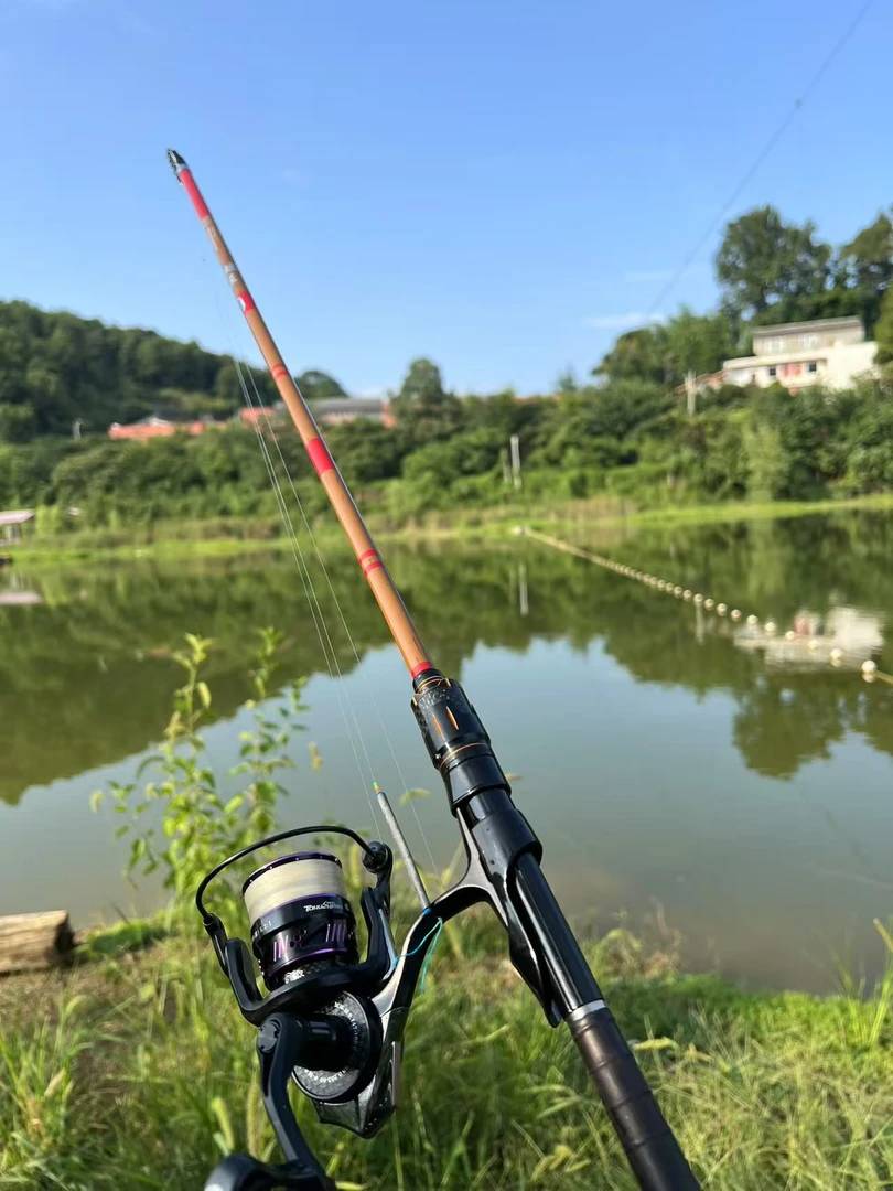 老夏渔具《3米3炼匠盘车溪流竿单竿子》手工打造全富士导环盘车竿
