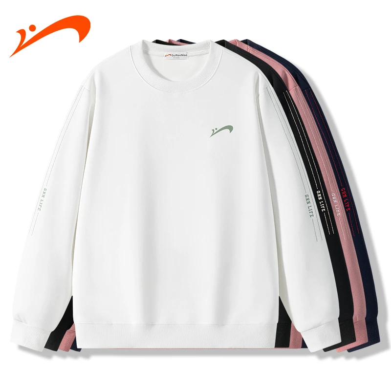 贵人鸟2025秋季新款情侣卫衣舒适百搭圆领简约时尚潮流卫衣8712