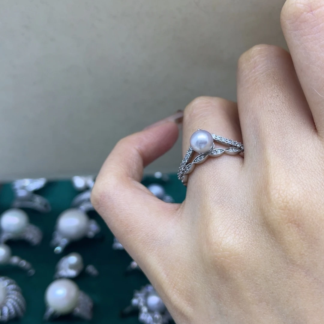 银S925镶嵌海水珍珠戒指
