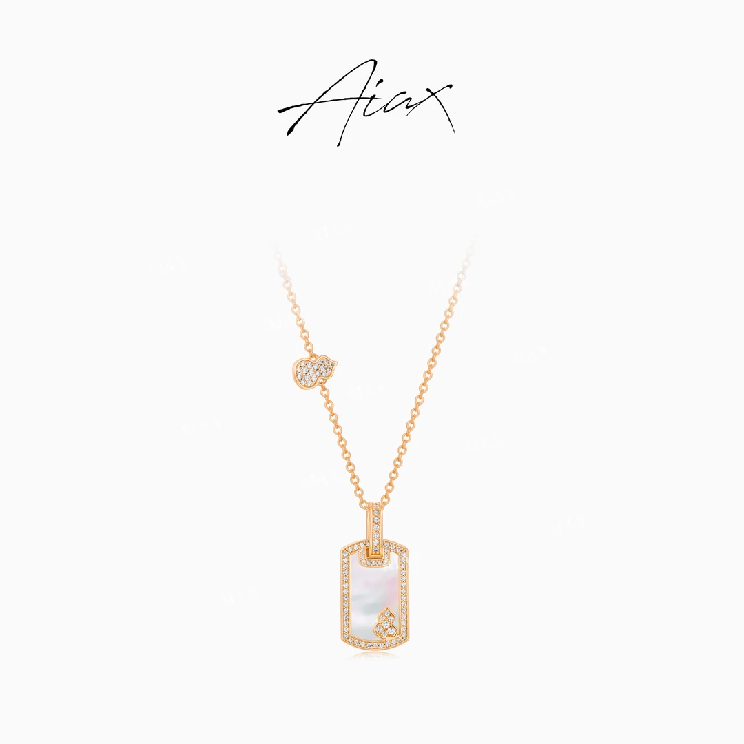AIAX 流光风 轻奢气质简约设计经典葫芦方牌项链TSJ7941