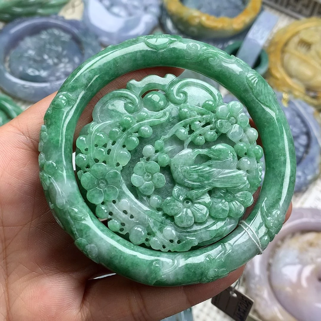 翡翠未镶嵌手镯天然翡翠60.5