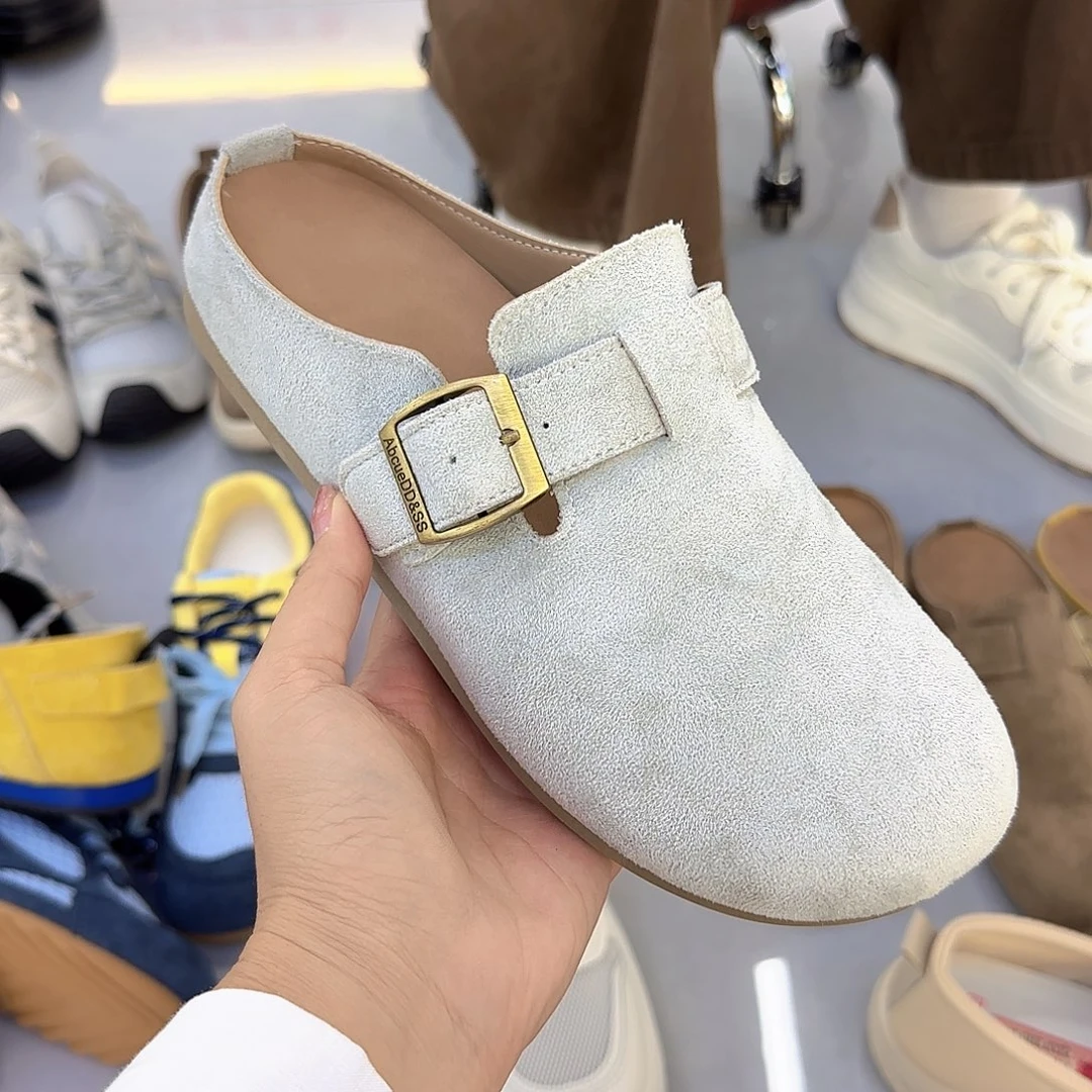 松糕鞋黄牛剖层皮革116灰色40