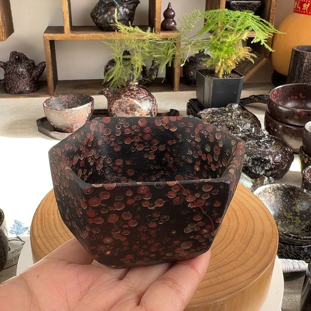 梅花玉红梅六方杯主人杯