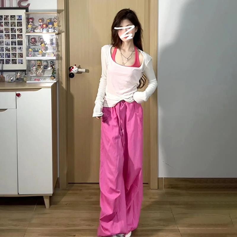 2025夏季新款甜辣妹针织衫女露背吊带罩衫设计感长袖上衣秋冬套装