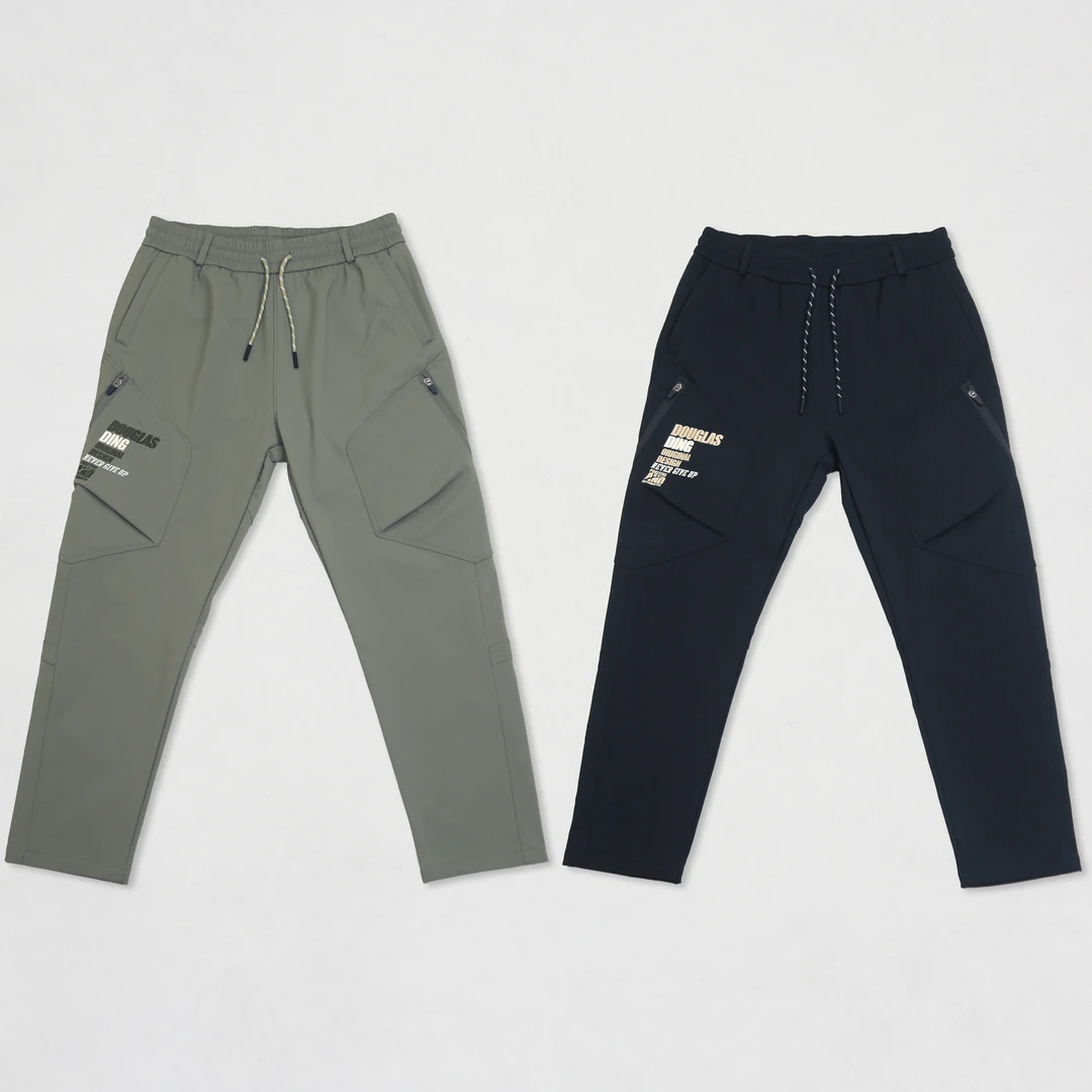 【道格拉斯】军绿黑色复合薄绒多口袋防风保暖休闲秋冬直筒裤DD360