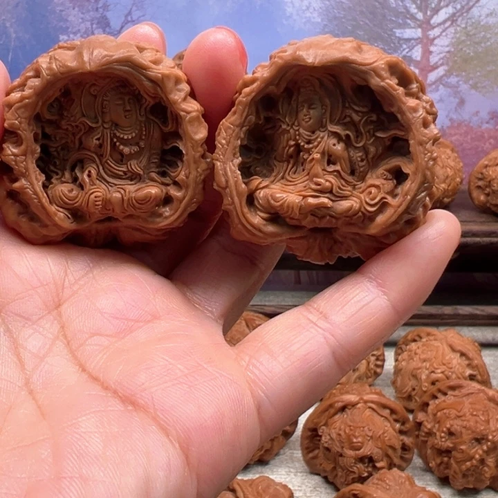 把件核桃蛇头御龙观音