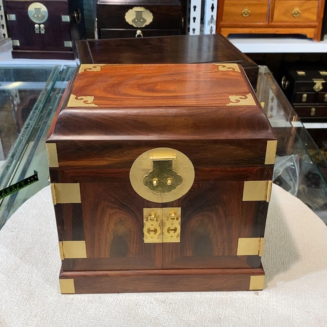 交趾黄檀（大红酸枝）拼板官箱25/18/24.5