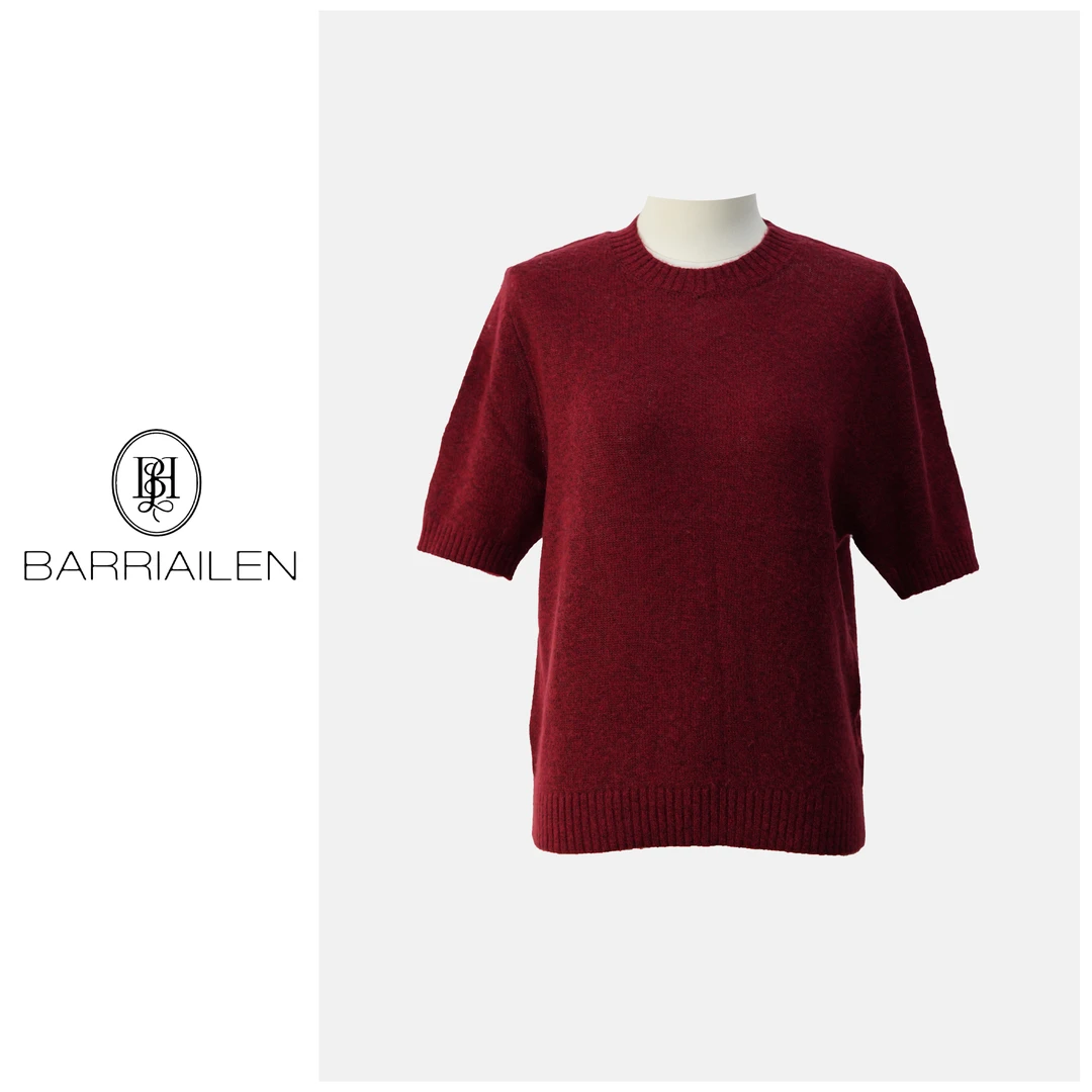 BARRIAILEN | 秋冬简约圆领羊毛羊绒针织衫-24599