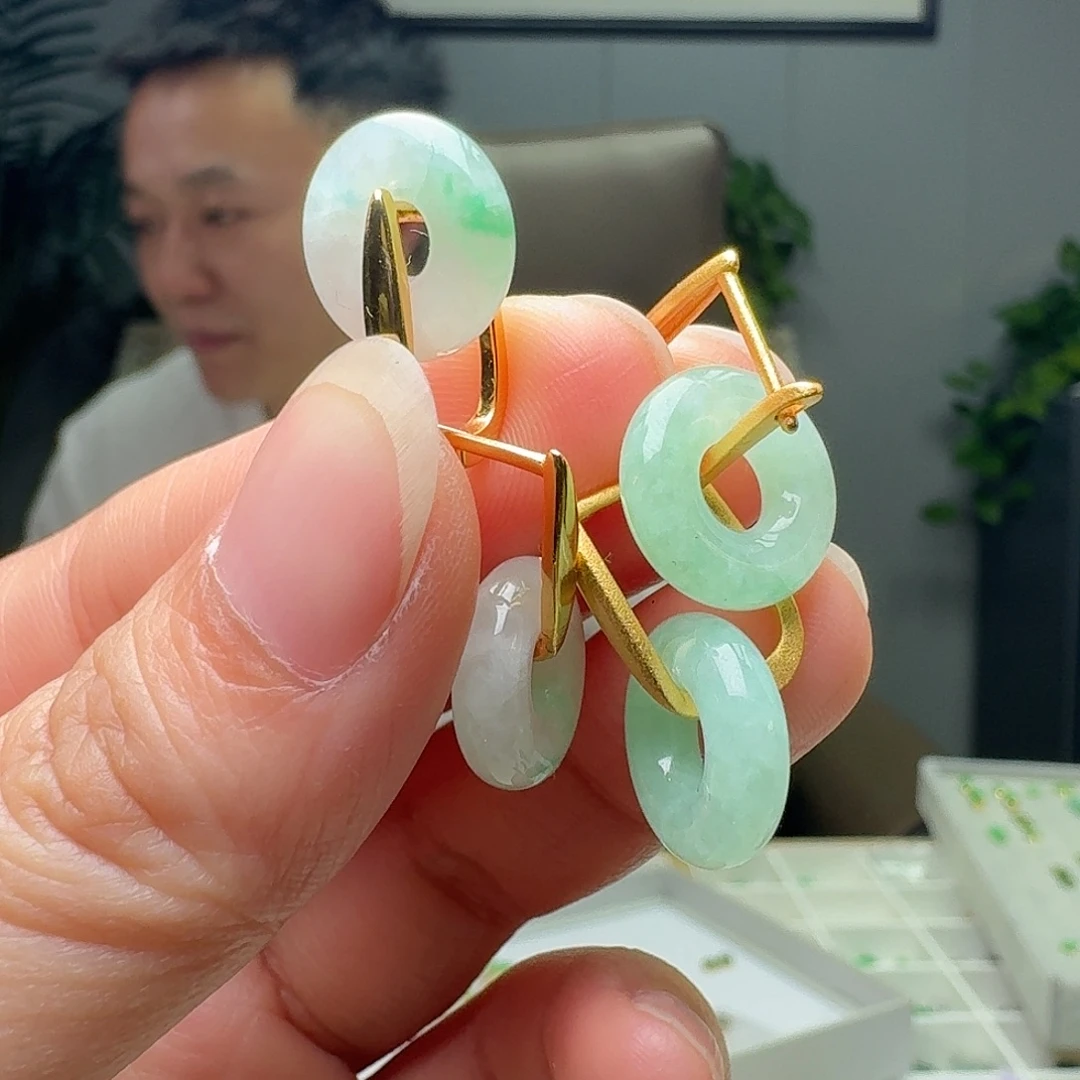 翡翠银S925镶嵌耳饰多样性发货其一