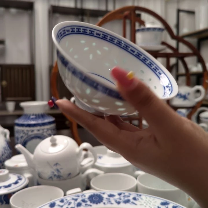 陶瓷青花龙纹5寸饭碗一个