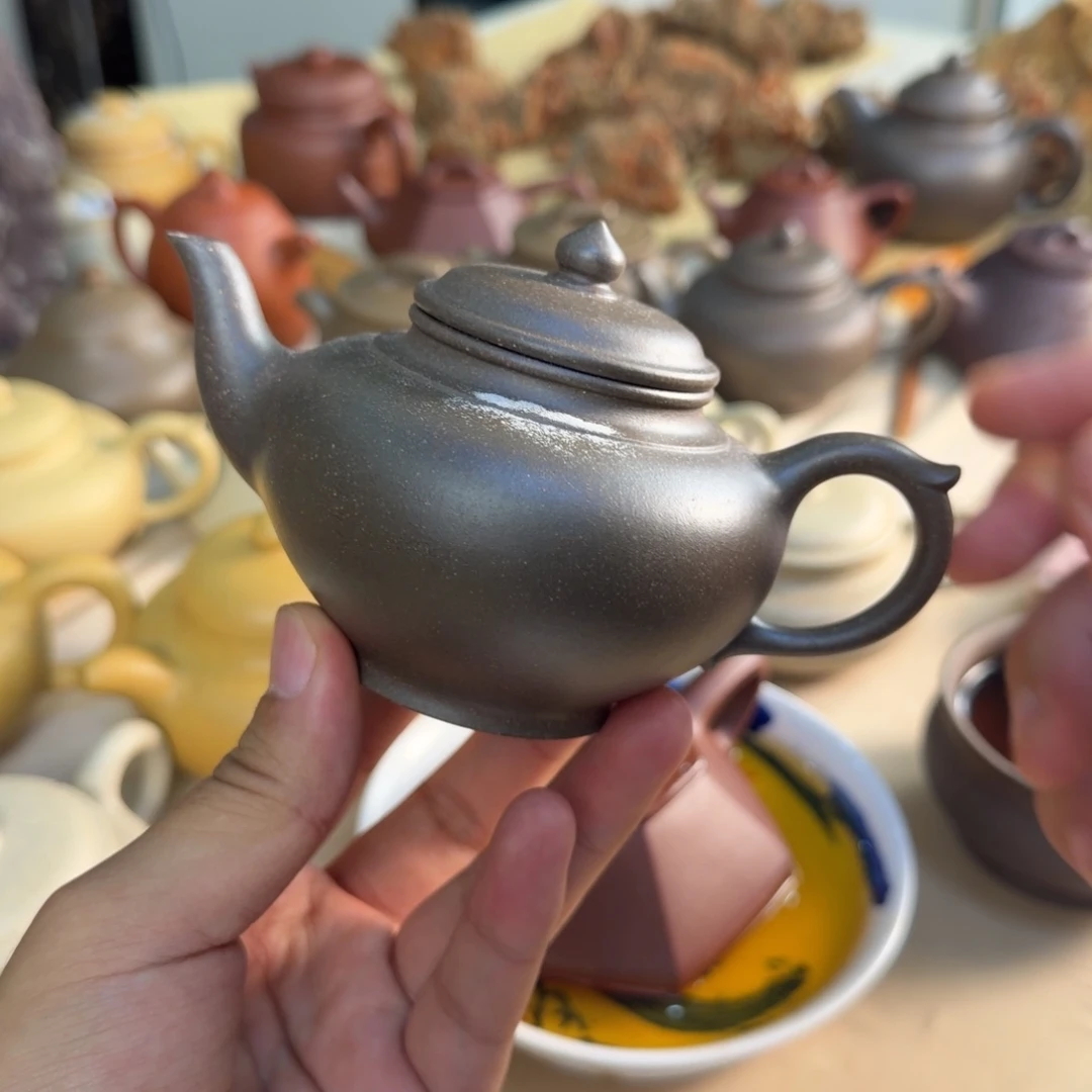 茶壶紫砂四号井底槽清花块陈腐2年手工泥 笑樱