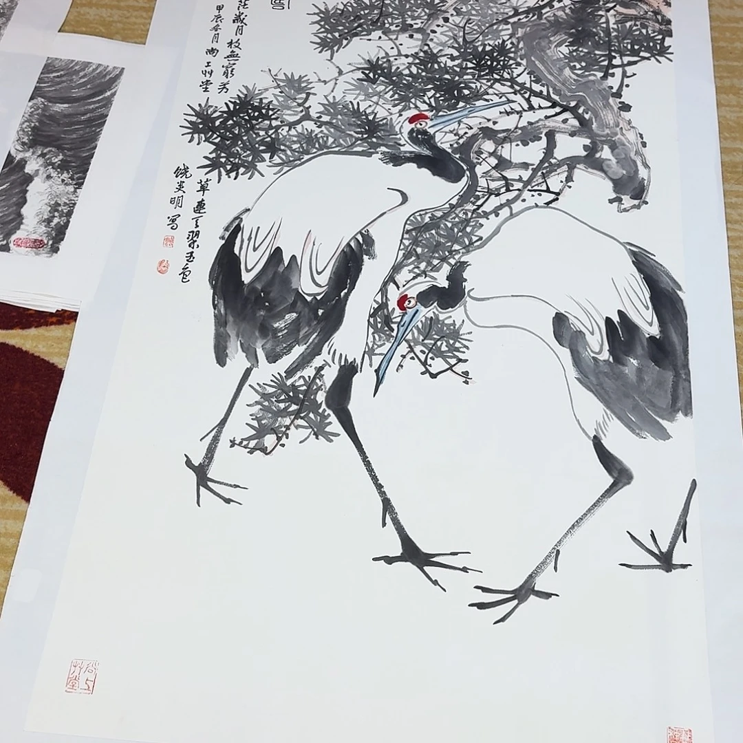 叮***猫国画四尺整纸手绘作品