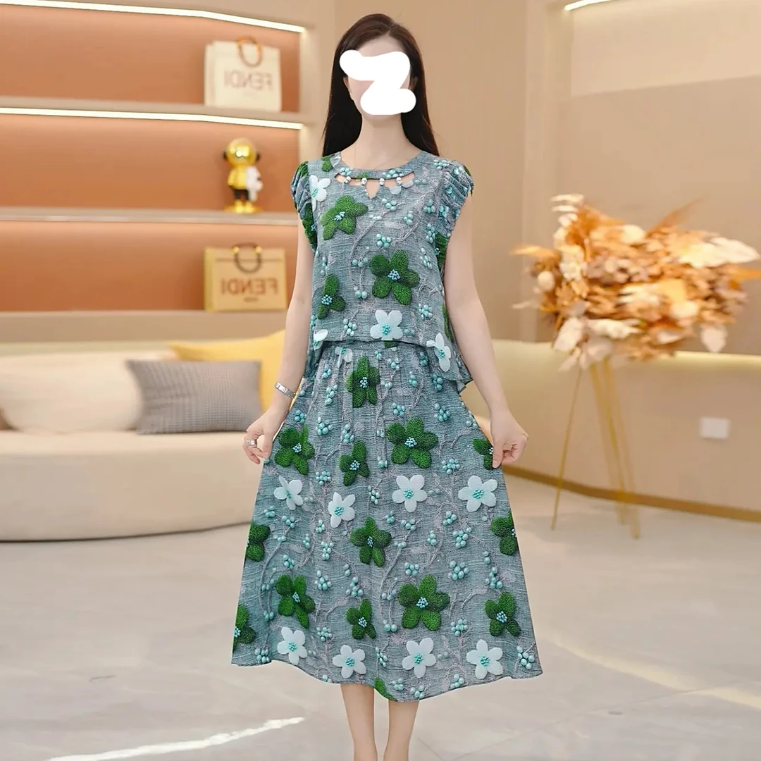 【G3699】夏季新款套装裙两件套时尚优雅减龄洋气套装