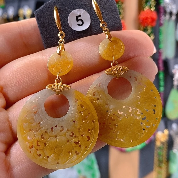 翡翠未镶嵌耳饰翡翠