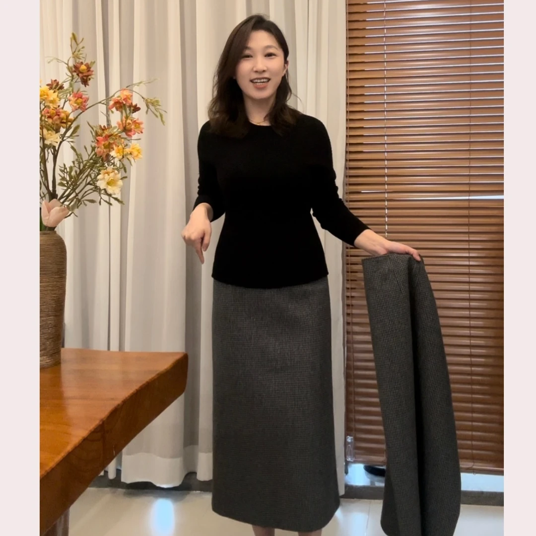 【美姐说】小格子半裙9923