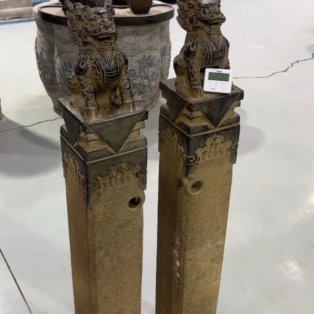 麒麟拴马桩黑青石