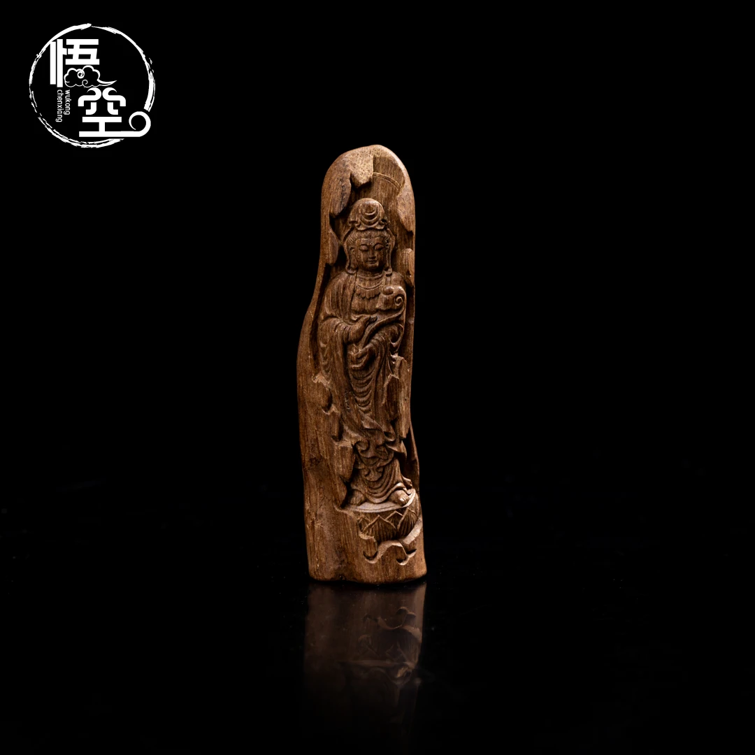 沉香【收藏级吊坠】沉水加里曼丹红土观音挂件 约10.7g  沉香雕刻件