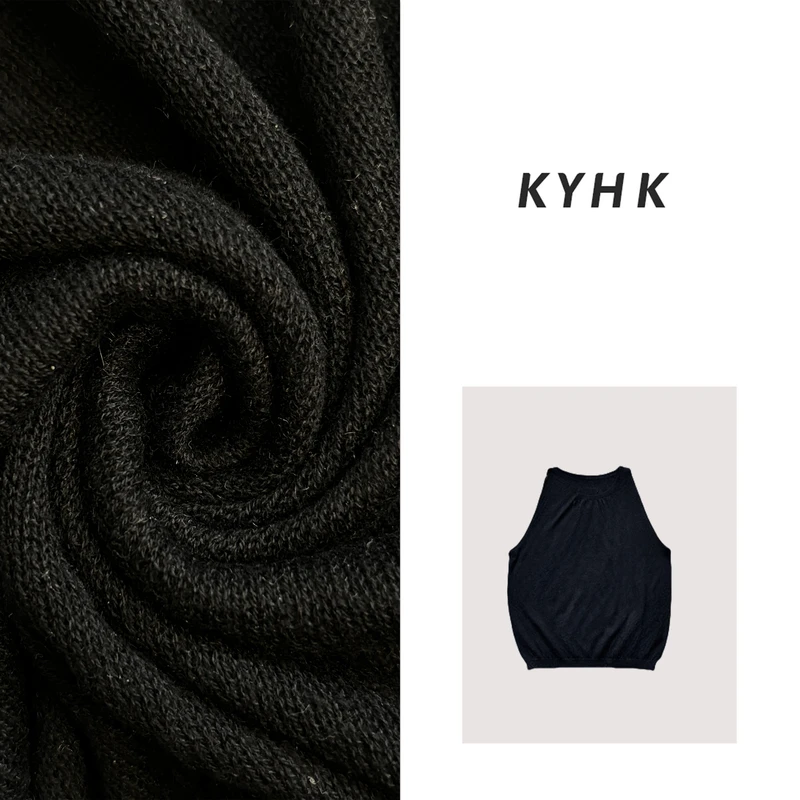 KYHK纯色轻薄透无袖吊带针织衫240690