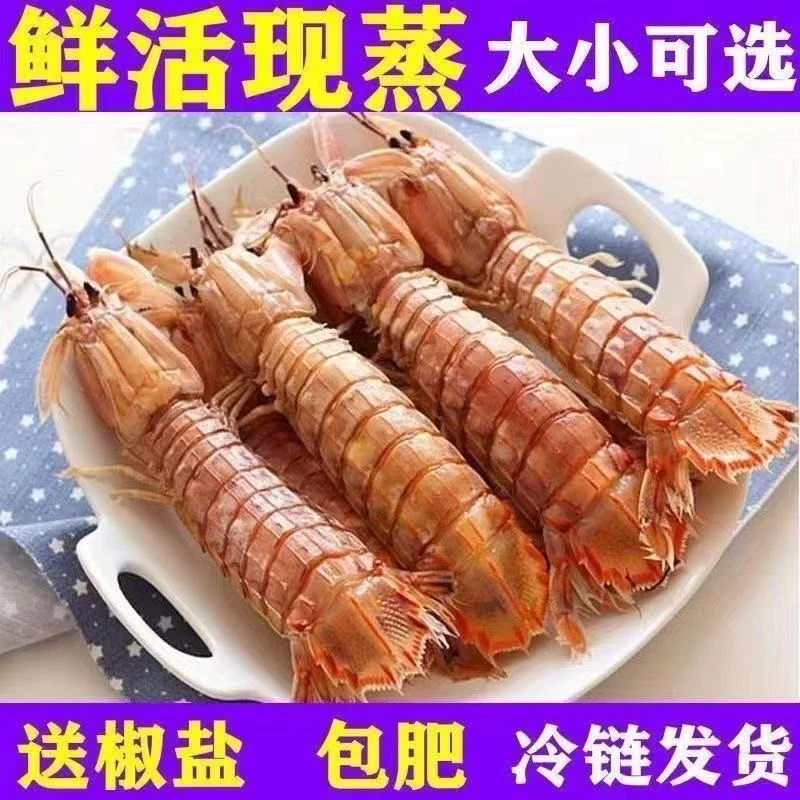 【顺丰冷链】5斤海捕皮皮虾8到11厘米虾爬子新鲜熟冻发货包邮椒盐虾