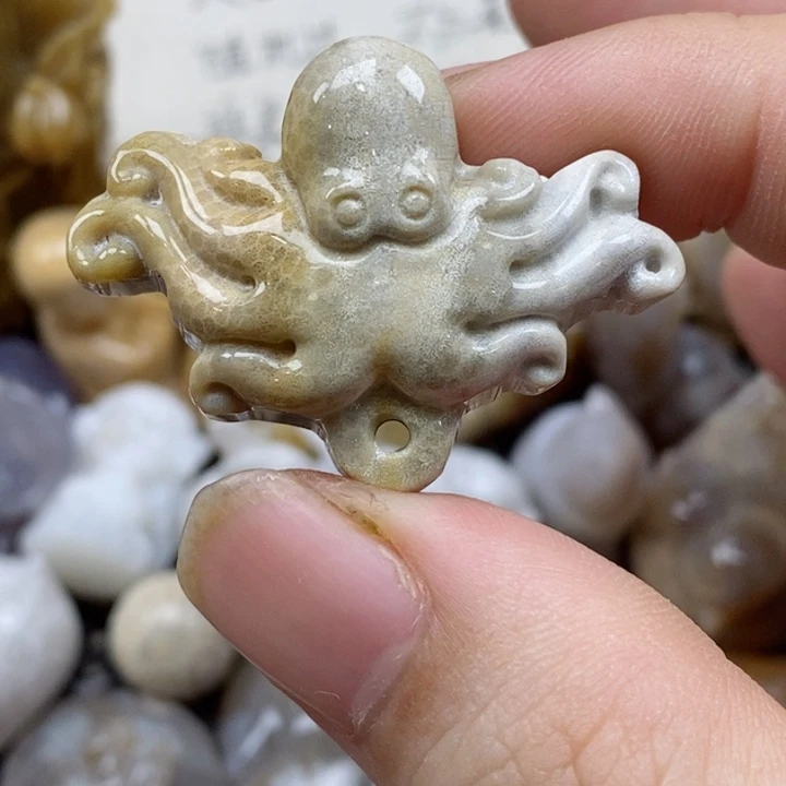 颈饰未镶嵌硅化珊瑚（珊瑚玉）小
