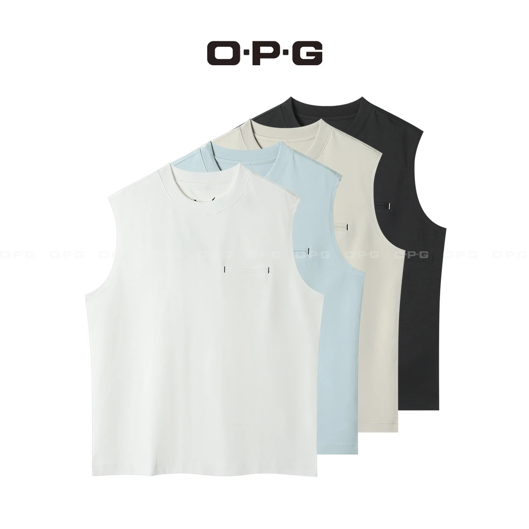 O.P.G【设计师款户外运动坎肩背心】夏季情侣休闲百搭无袖上衣7835