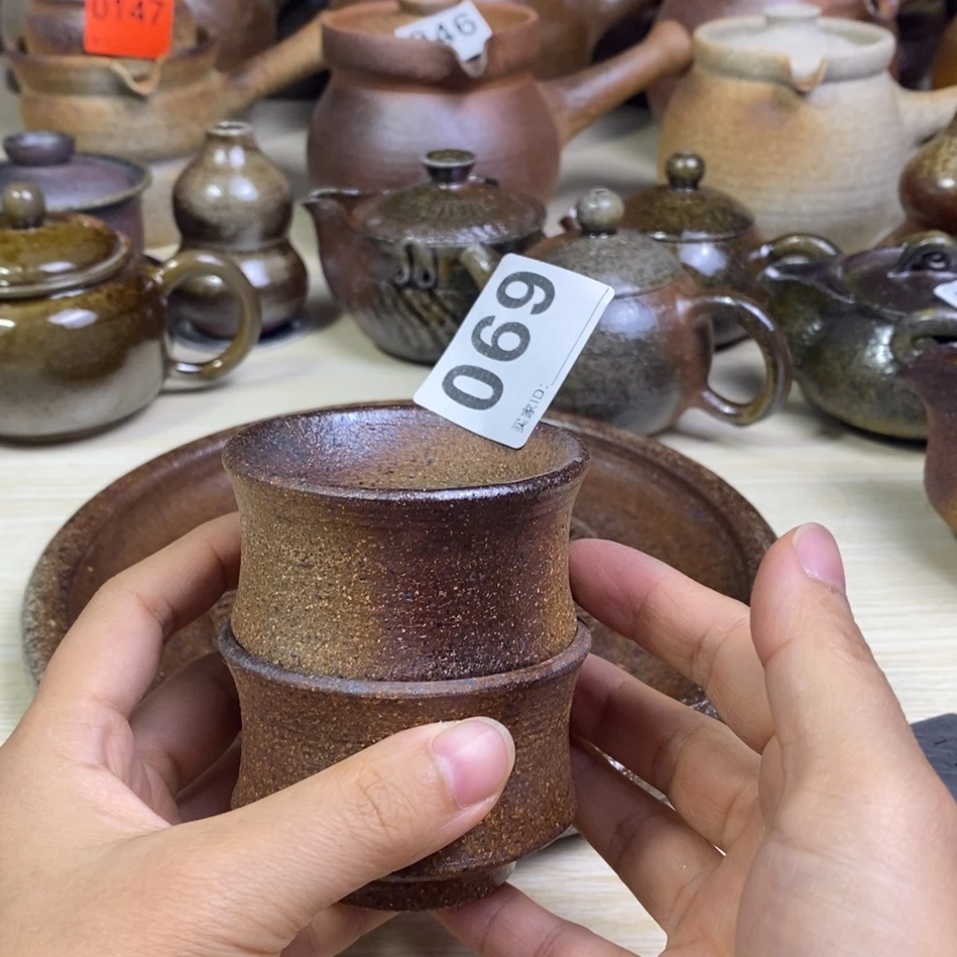 柴烧粗陶主人杯100