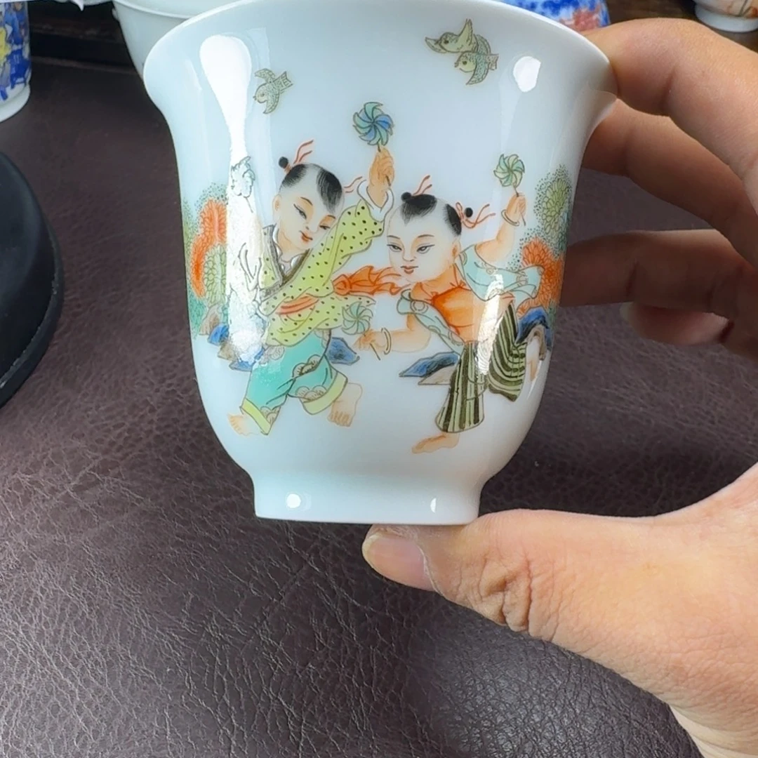 鹰***熊瓷片当代景德镇陶瓷手绘茶具