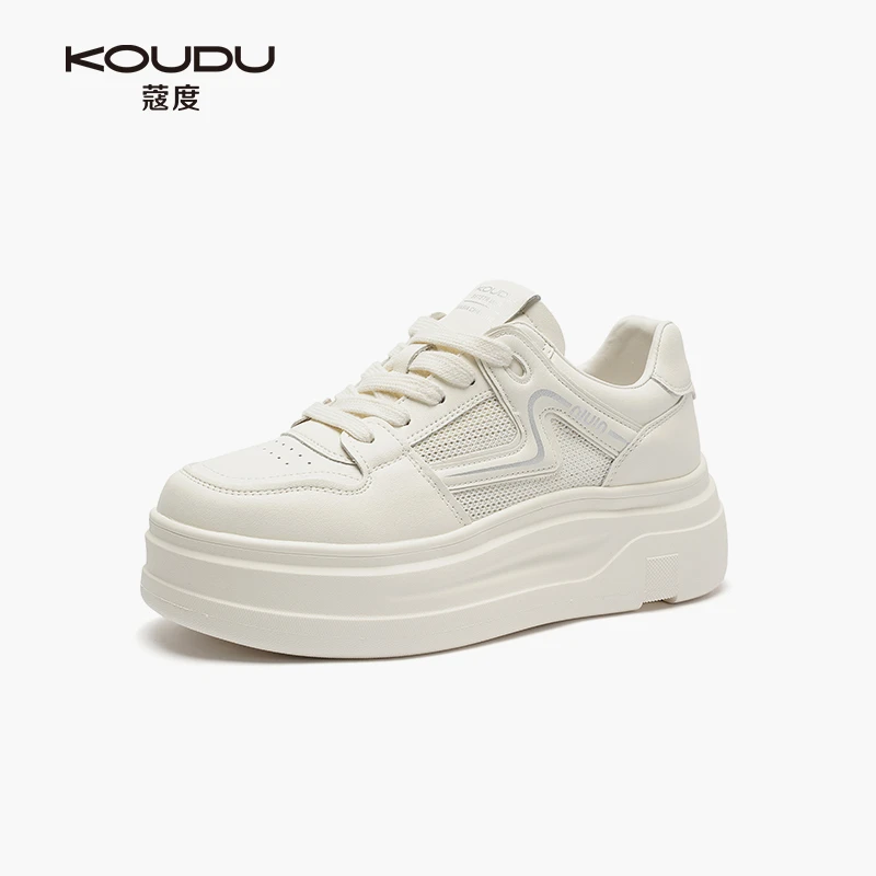 KOUDU/蔻度2025新款爆款春夏透气网面厚底增高小个子韩版板鞋3098