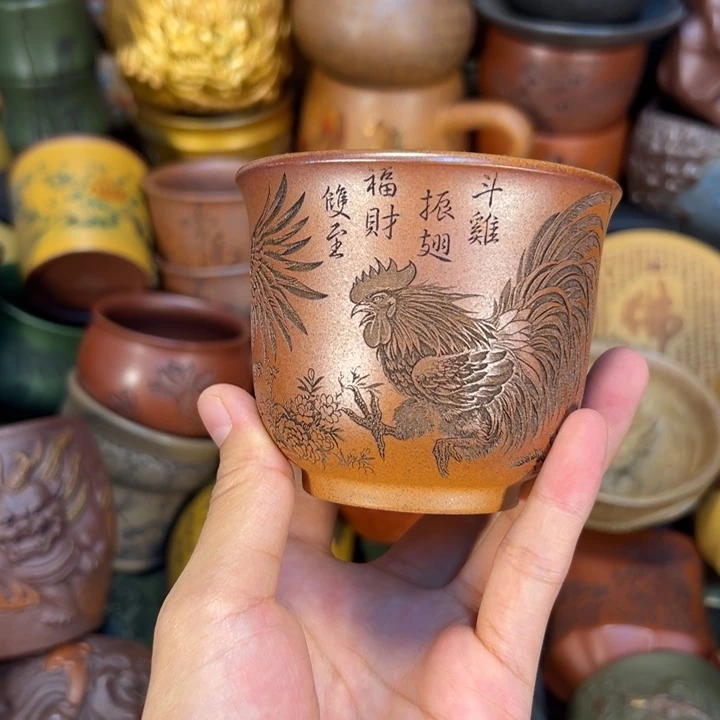 紫砂茶杯宜兴紫砂杯子