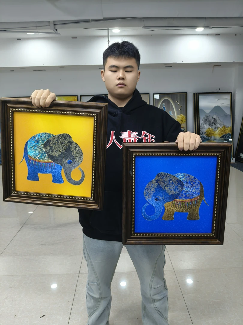 【福禄吉象】现代简约餐厅装饰画客厅挂画餐桌墙面壁画背景墙长挂画