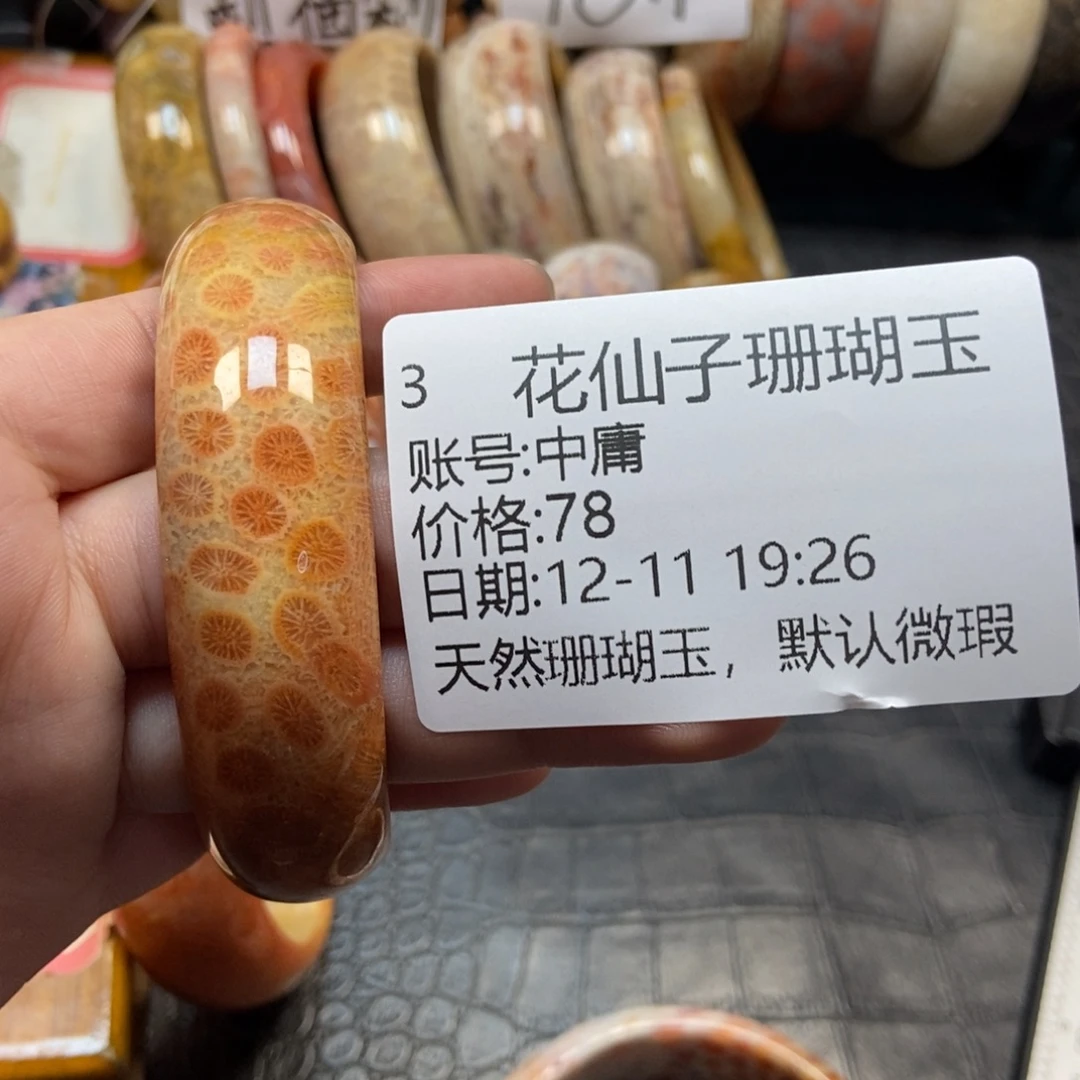 中***庸硅化珊瑚（珊瑚玉）未镶嵌珠宝半成品3
