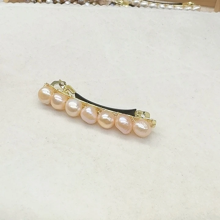 淡水珍珠发饰银S925镶嵌