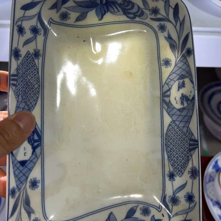九寸手绘红叶窝盘微瑕