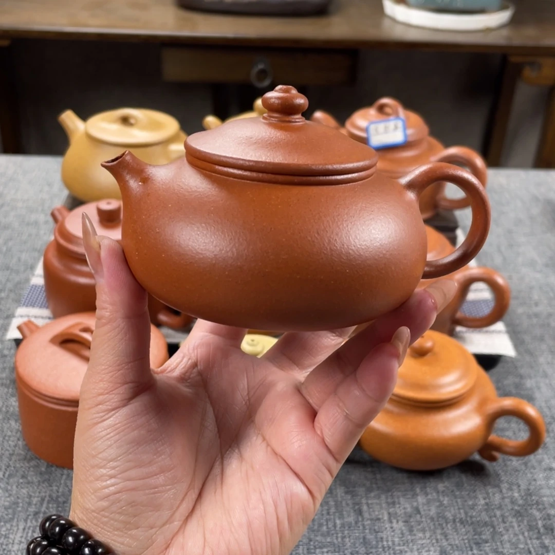 茶壶紫砂红降坡寒江全手纯红40目200