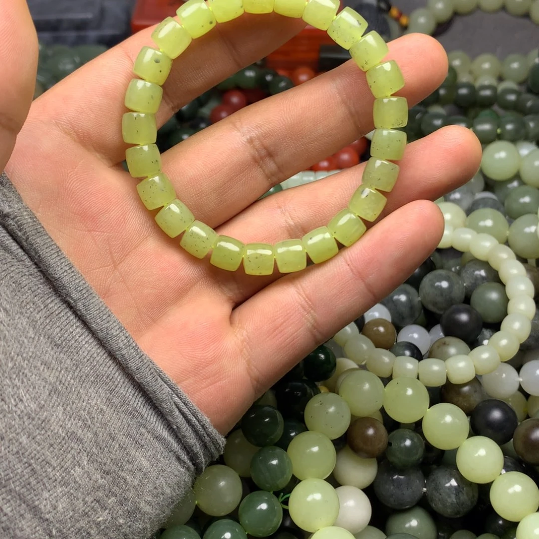 和田玉手链未镶嵌喜*