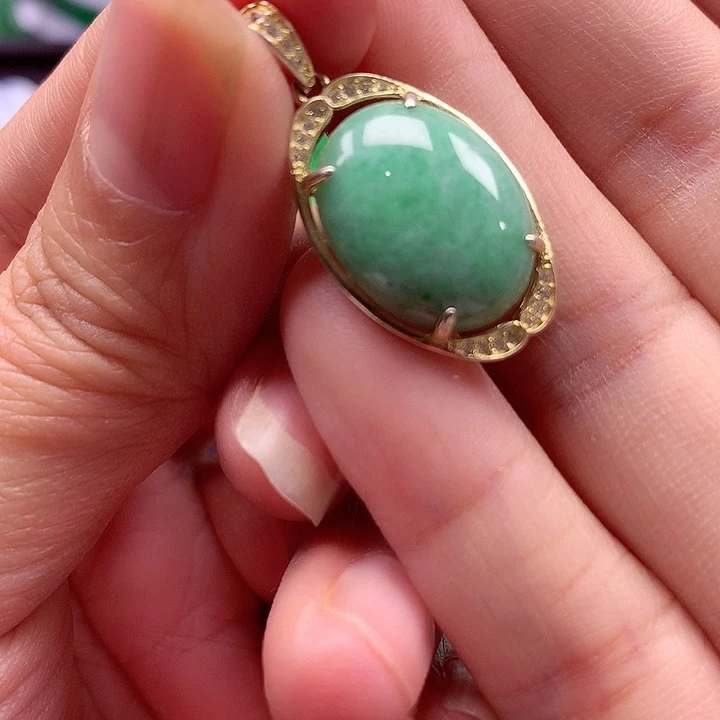 颈饰银S925镶嵌翡翠翡翠