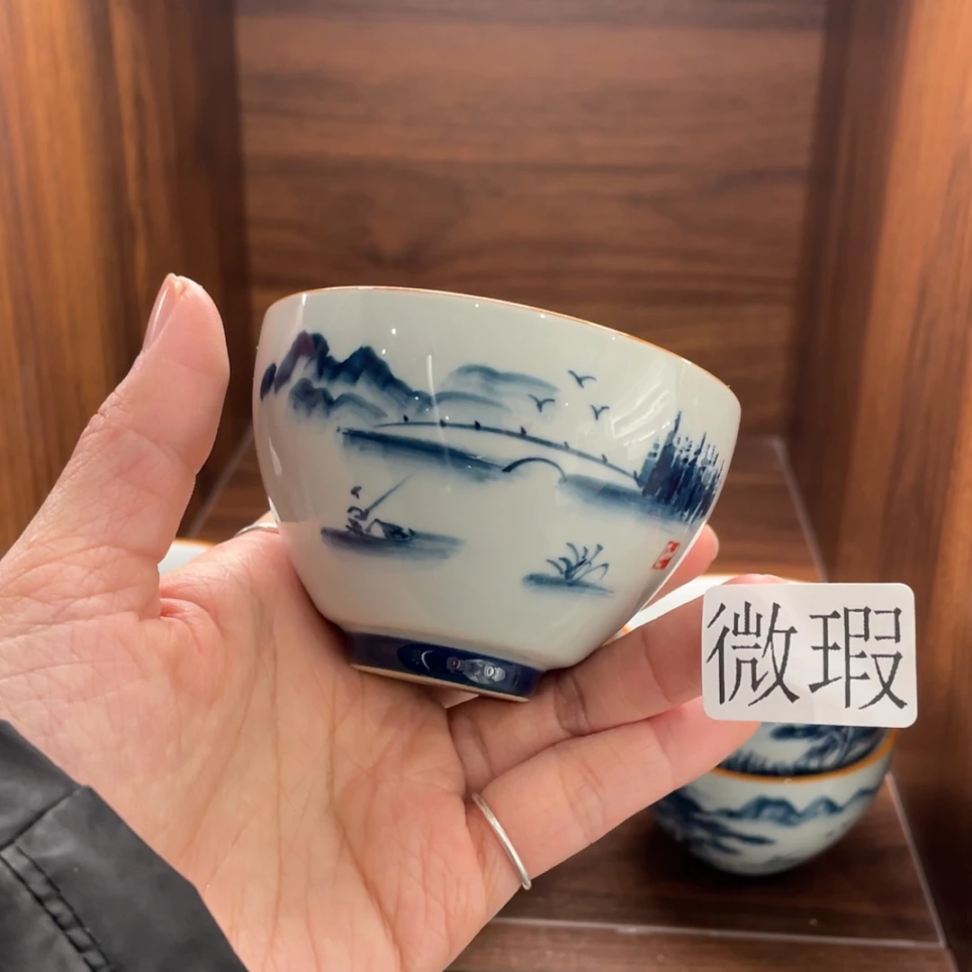 有瑕釉下彩纯手绘