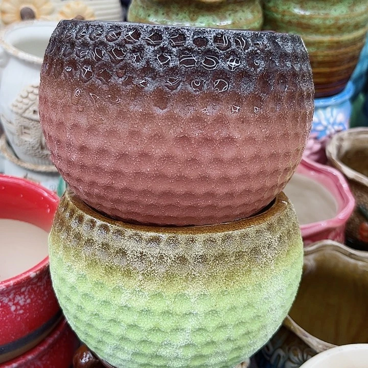 多肉绿植陶瓷花盆9.9包邮，有孔