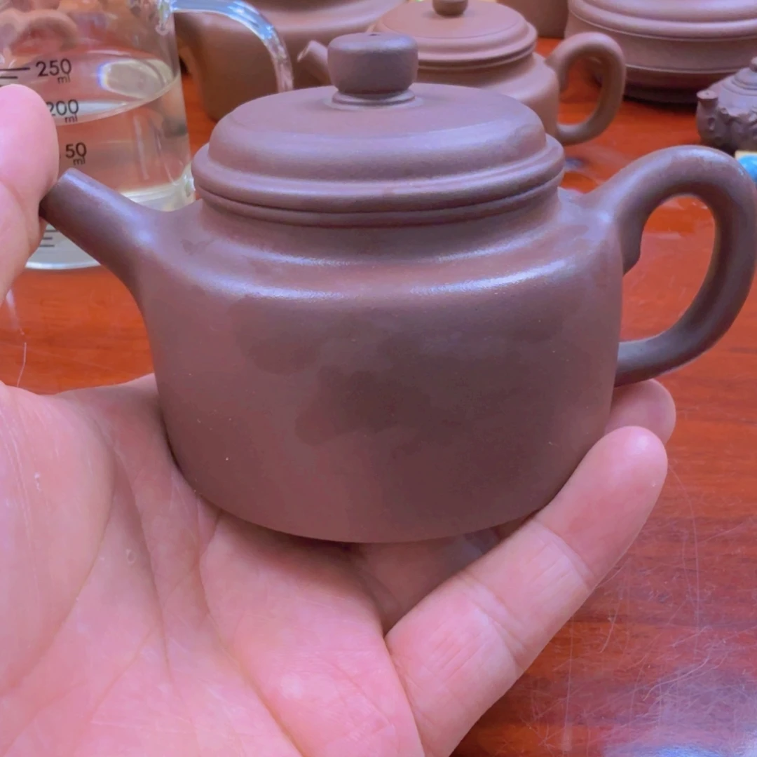 生***陞紫砂茶壶紫泥德忠，容量一百九，半手