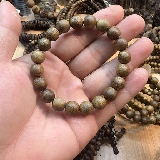 沉香碎屑沉香单圈圆珠1.0-6.5克送大祥云