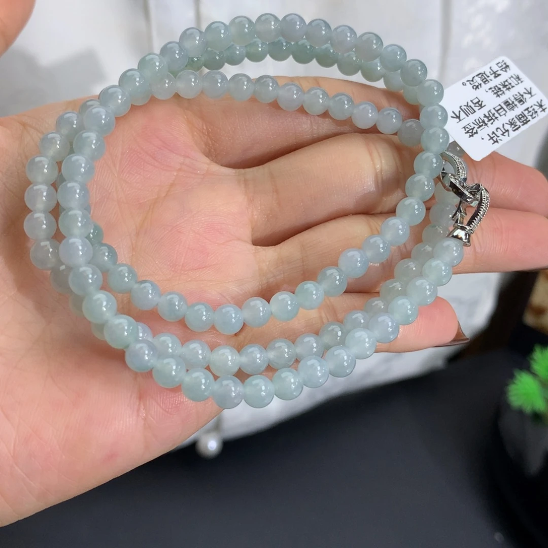 未镶嵌手串翡翠卡5胶润蓝项链